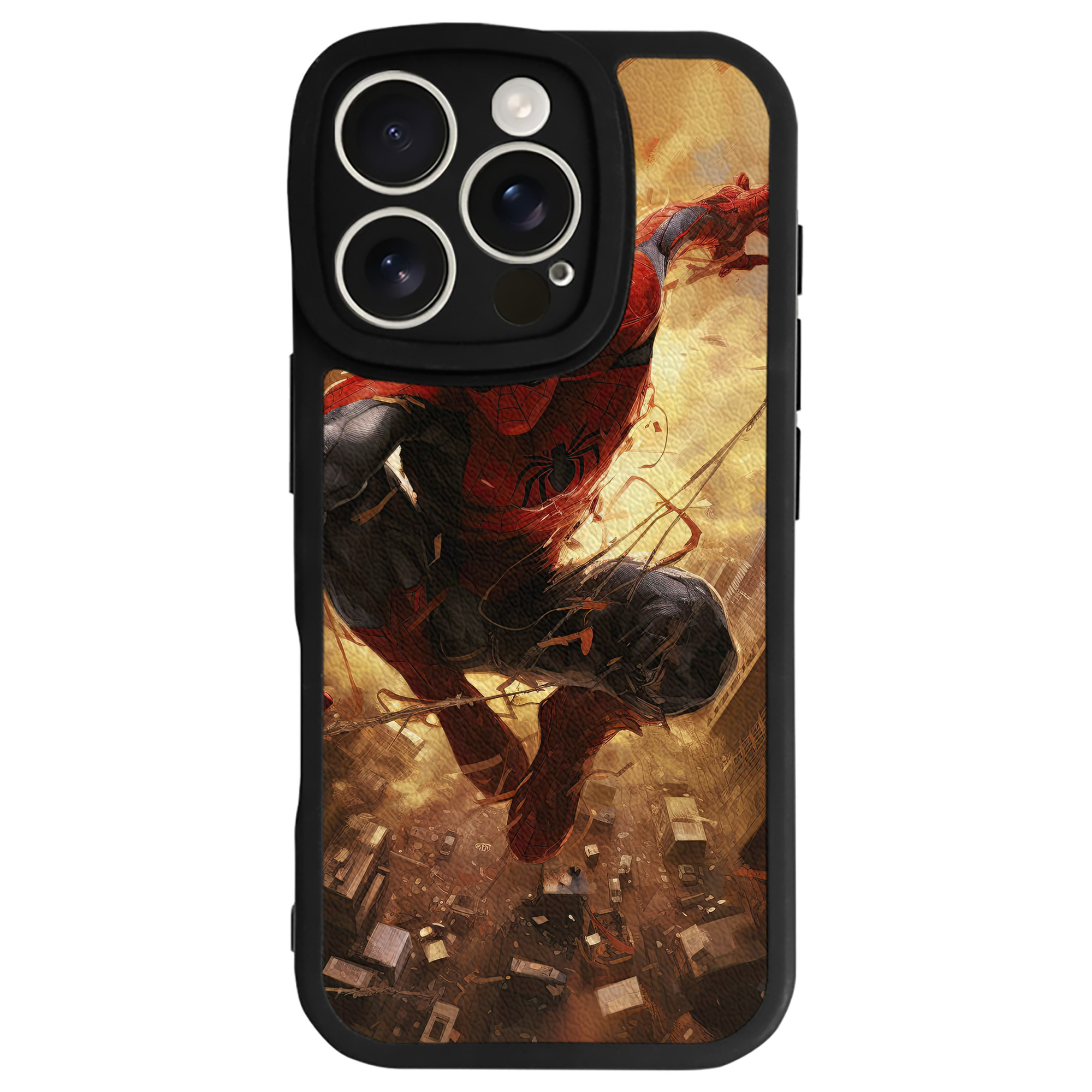 （画像用） Spider Man スパイダーマン 【iPhone 16シリーズ対応】シリコンスマホケース（レザー調） 材質：シリコン